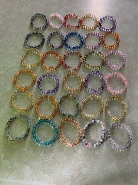 Assorted Beaded Stretch Bracelets - Multicolor Set B137